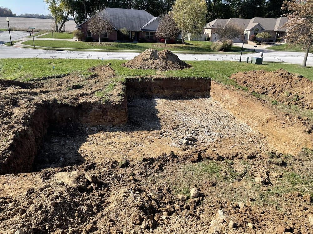 Foundation excavation for a new home