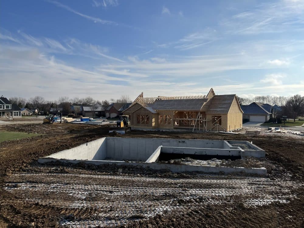 Poured footings ready for construction