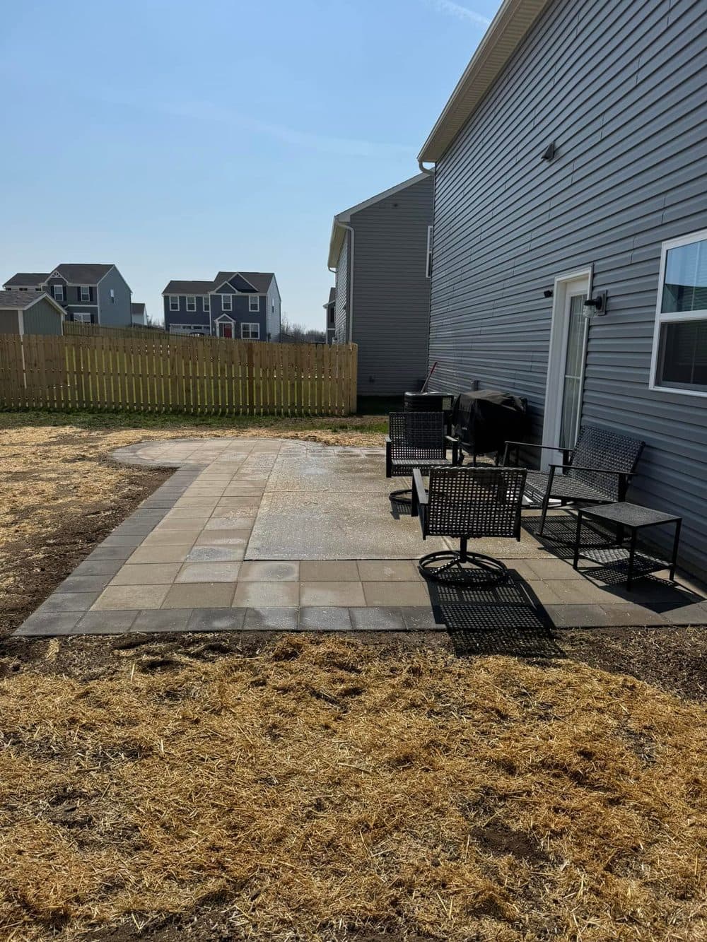 Finished paver patio installation