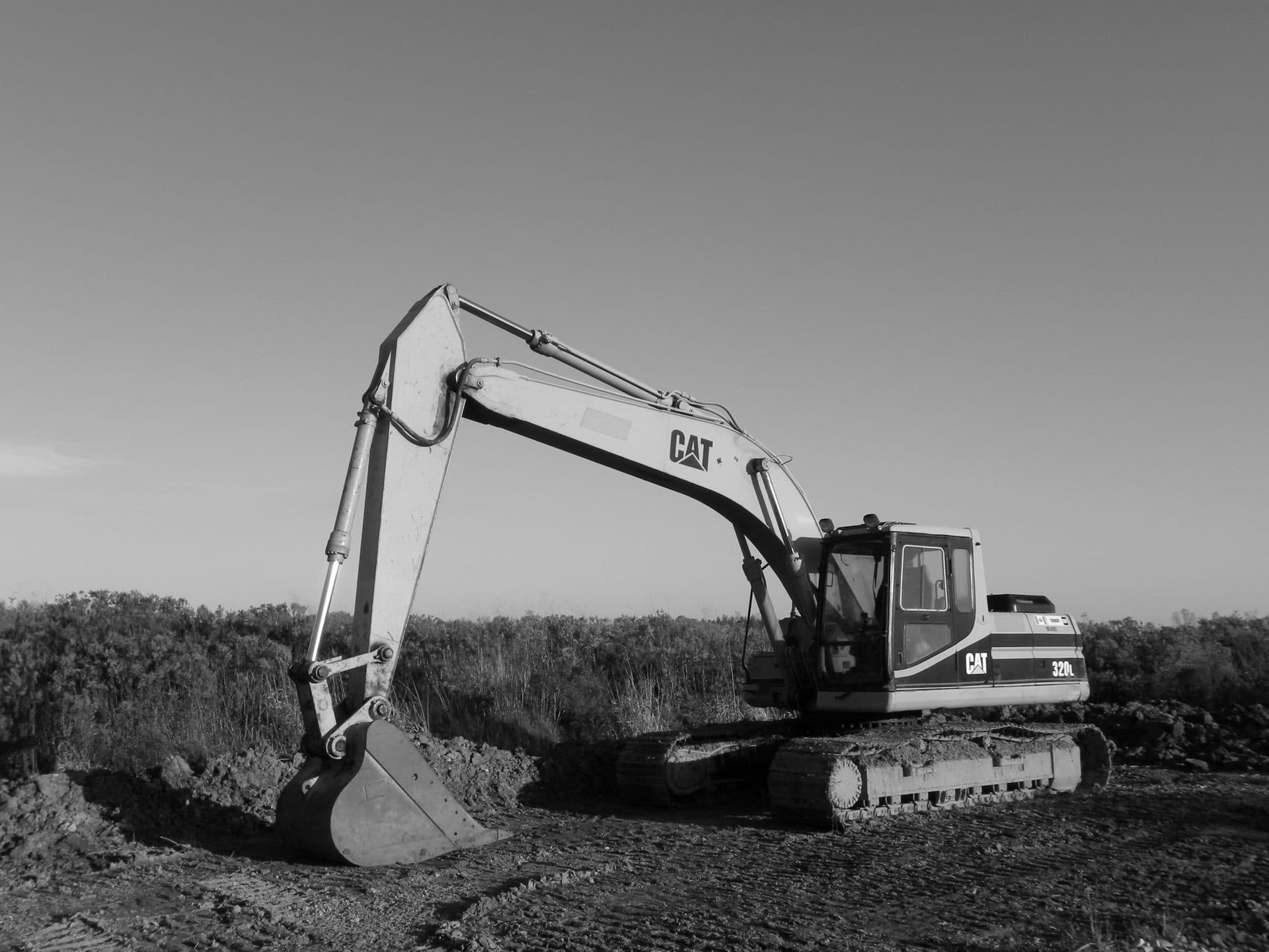 Excavator on a job site